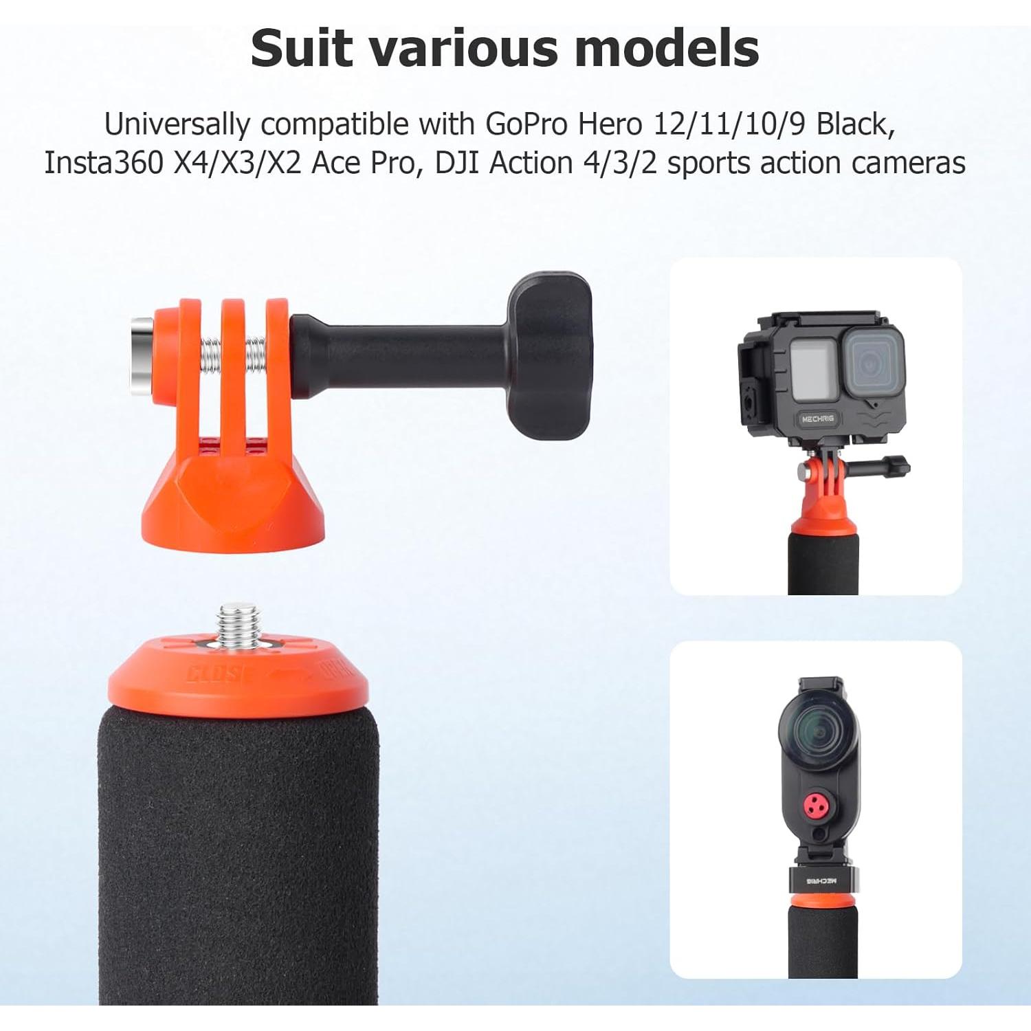 Empuñadura Flotante Mechrig para GoPro Hero 12/11/10/9 y DJI
