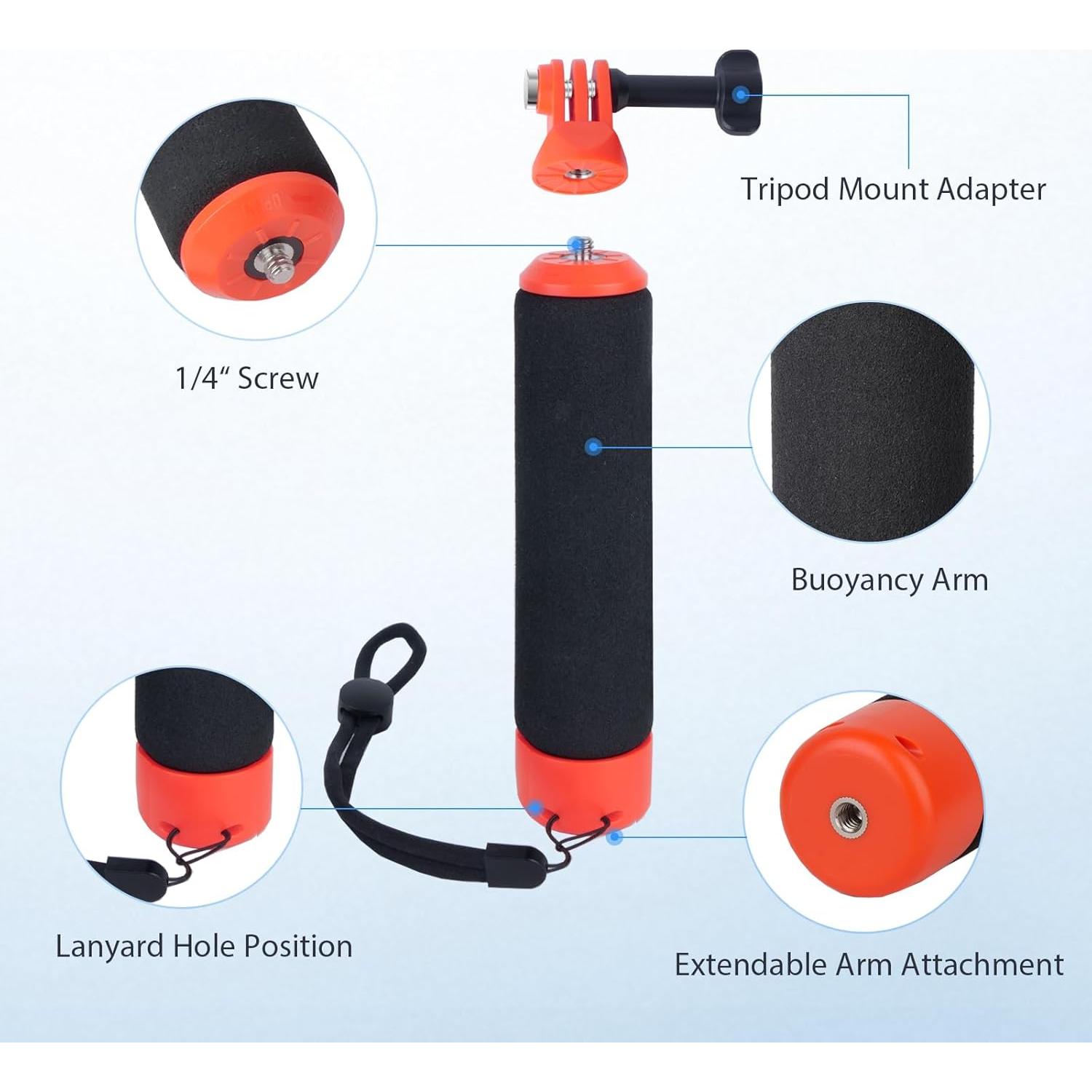 Empuñadura Flotante Mechrig para GoPro Hero 12/11/10/9 y DJI