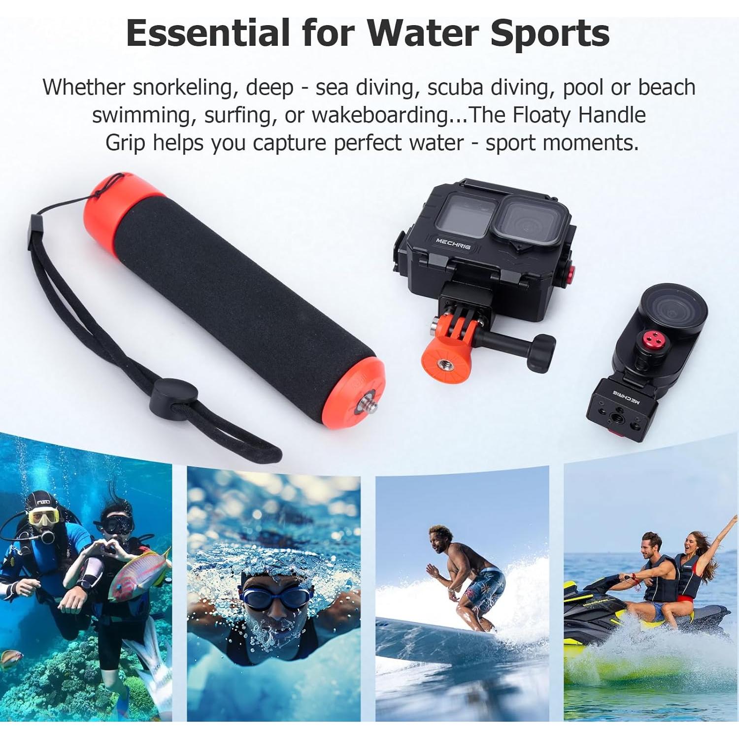 Empuñadura Flotante Mechrig para GoPro Hero 12/11/10/9 y DJI