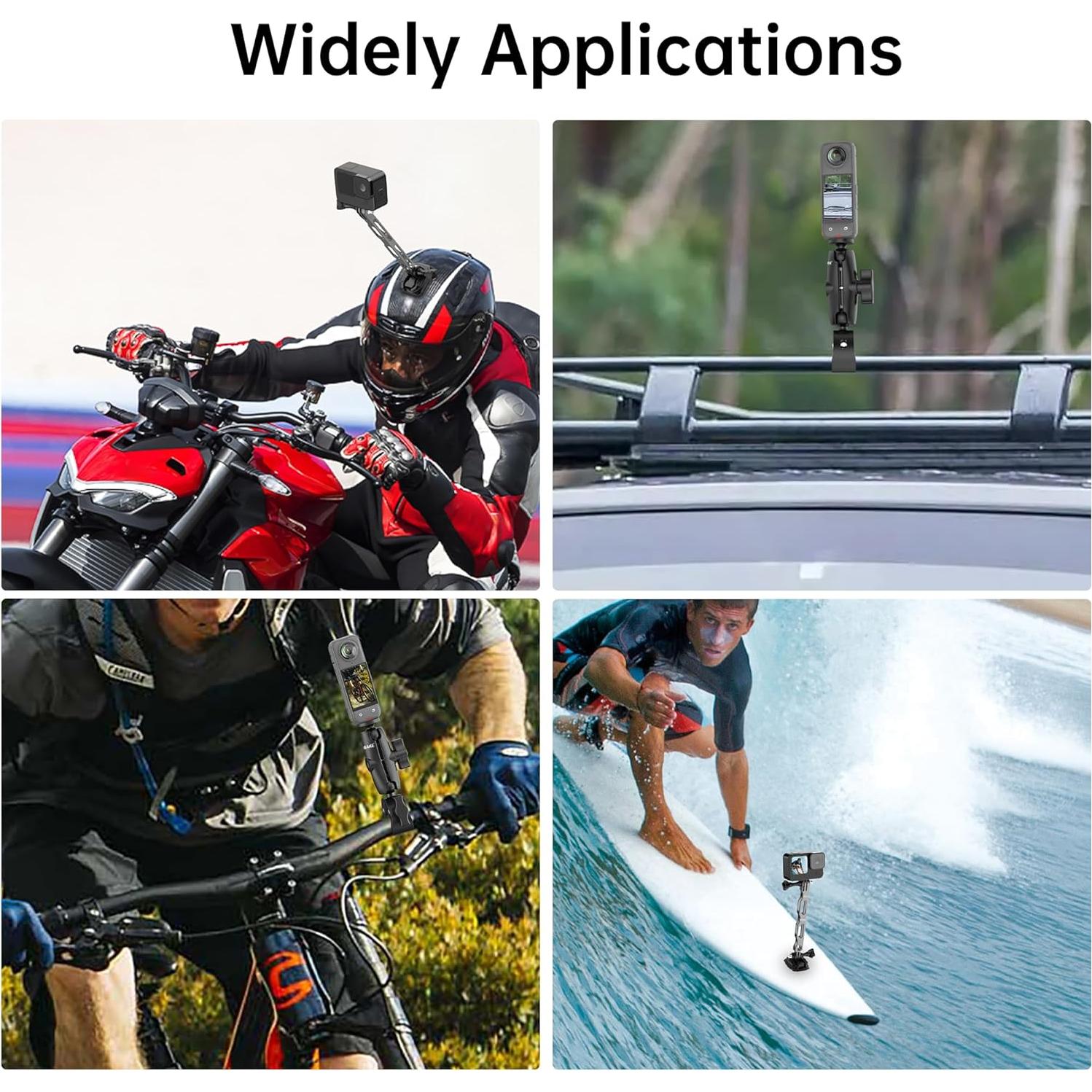 Kit de Montaje para Manillar de Motocicleta NUOBAKE con Palo de Selfie