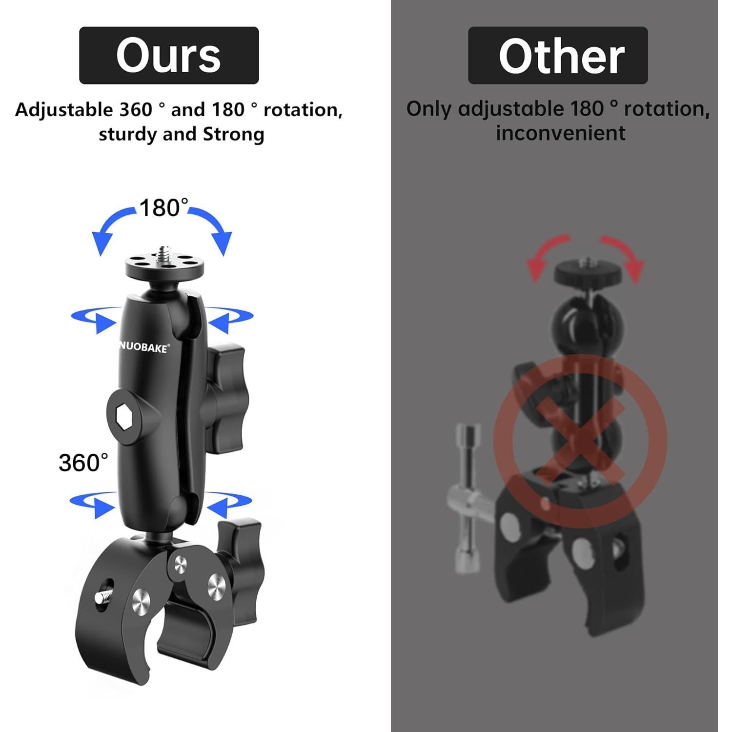 Kit de Montaje para Manillar de Motocicleta NUOBAKE con Palo de Selfie