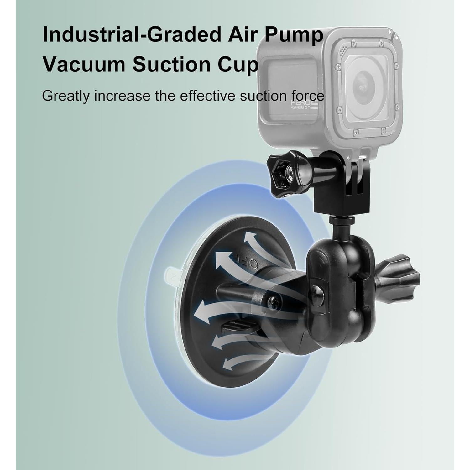 Soporte de Ventosa PULUZ para GoPro y DJI OSMO - Ajustable 360°