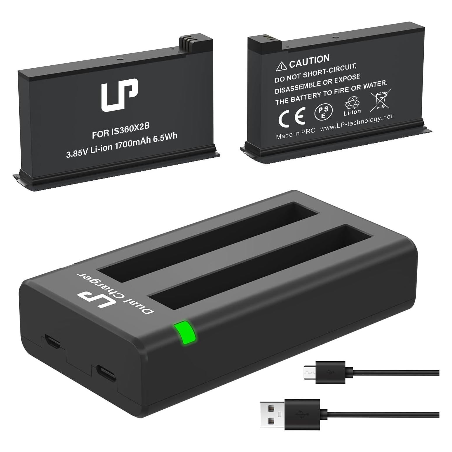 Cargador Doble Ranura LP para Batería 360 ONE X2 - 2 Piezas