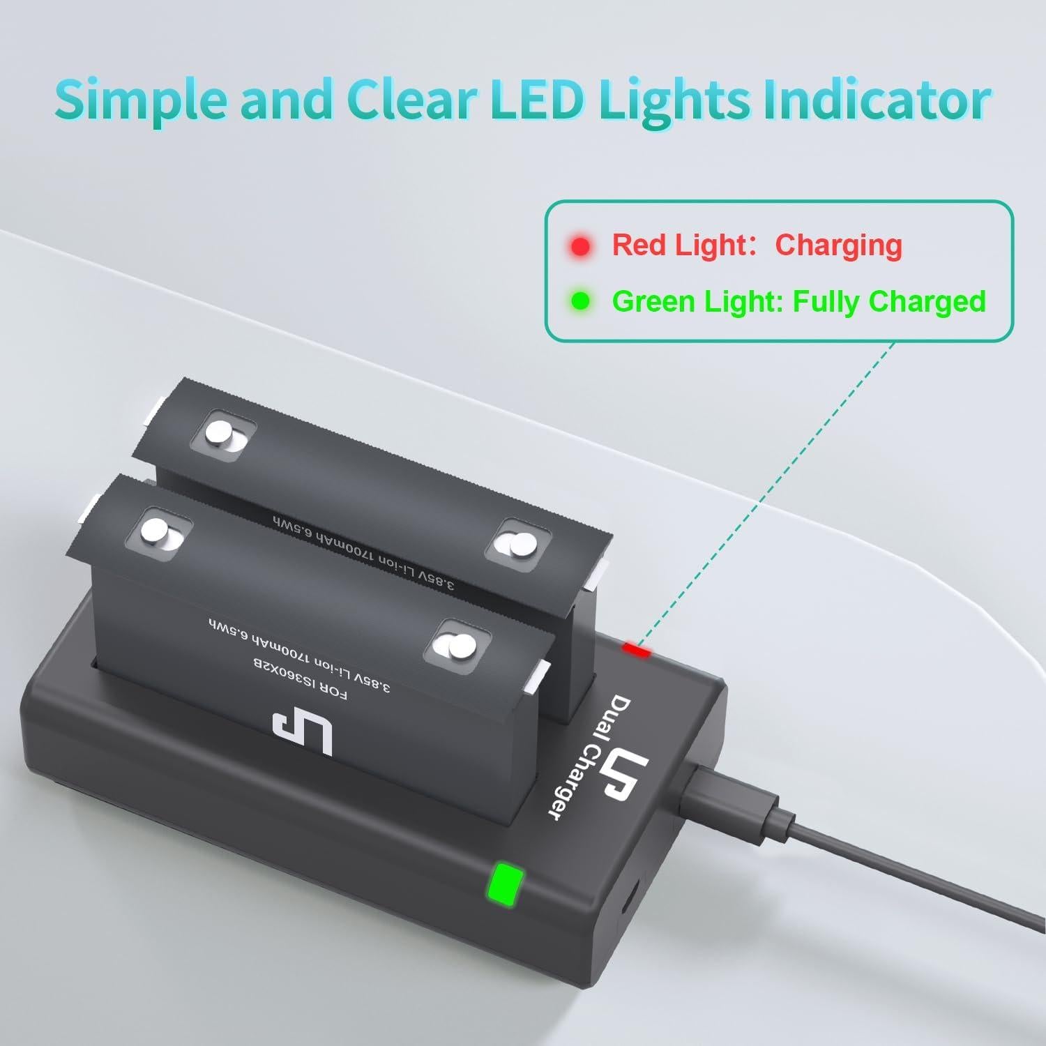 Cargador Doble Ranura LP para Batería 360 ONE X2 - 2 Piezas