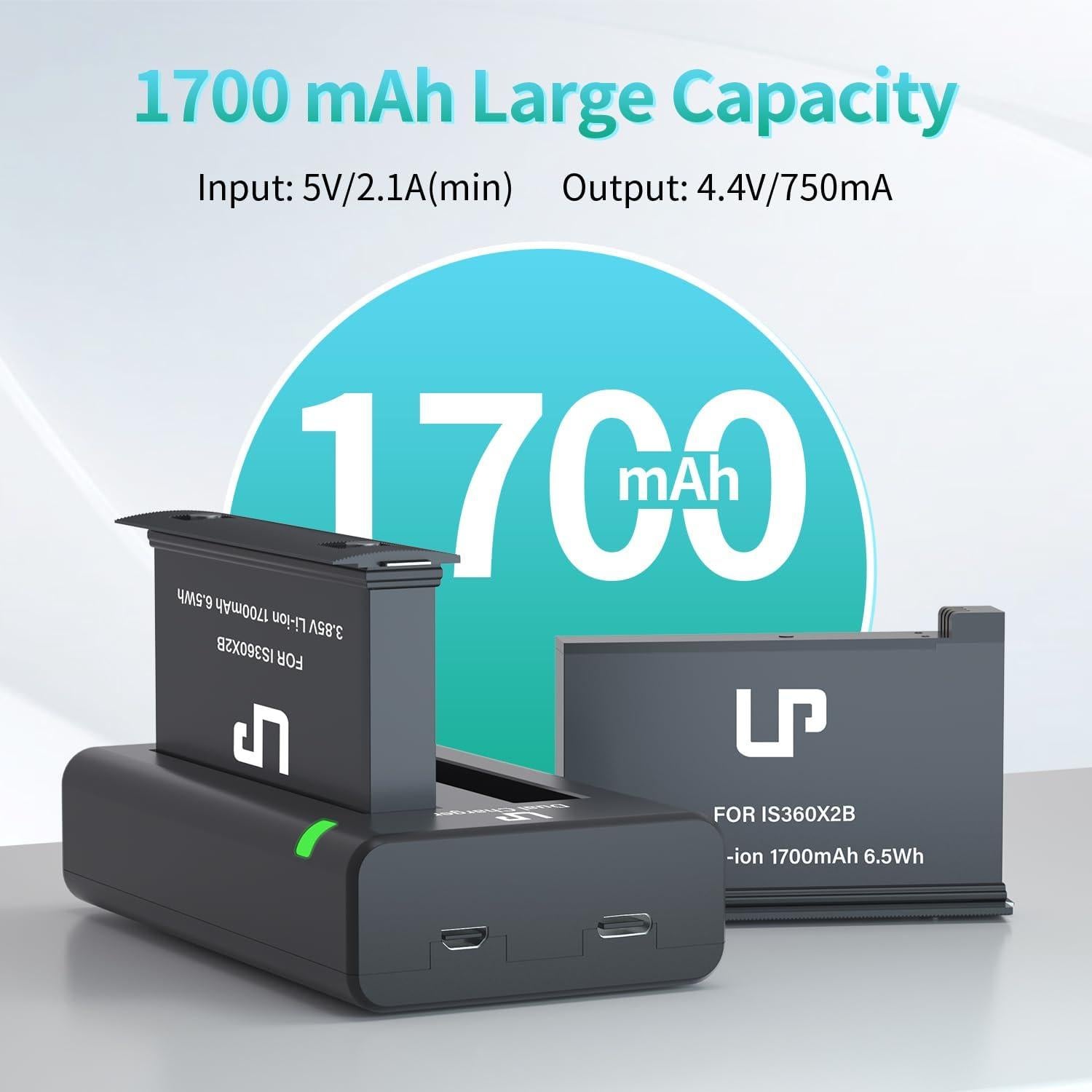 Cargador Doble Ranura LP para Batería 360 ONE X2 - 2 Piezas