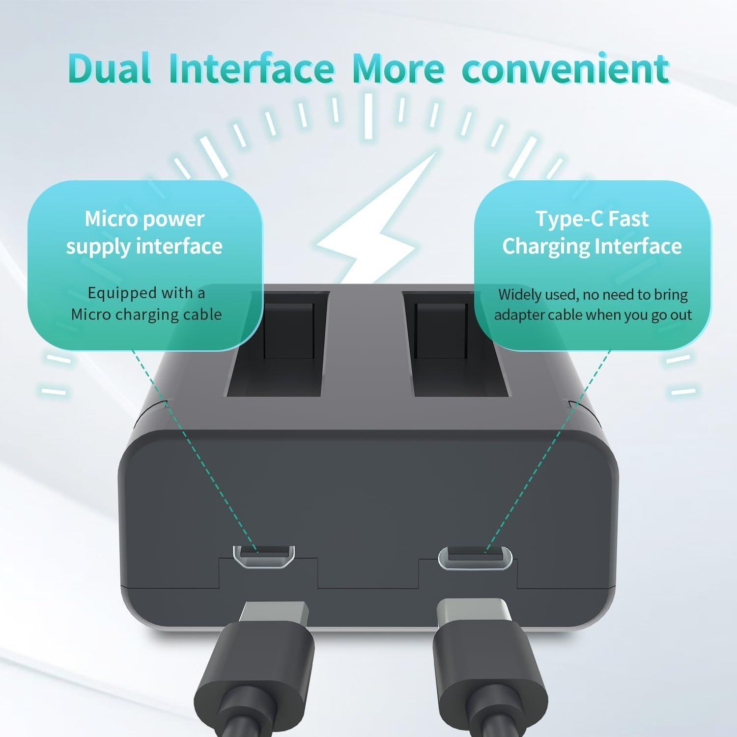 Cargador Doble Ranura LP para Batería 360 ONE X2 - 2 Piezas
