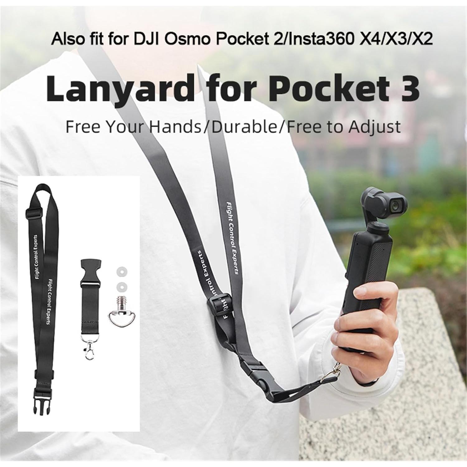 Cinta de Nylon Ajustable Wtohoby para DJI Pocket 3/2 - Correa de Cuello