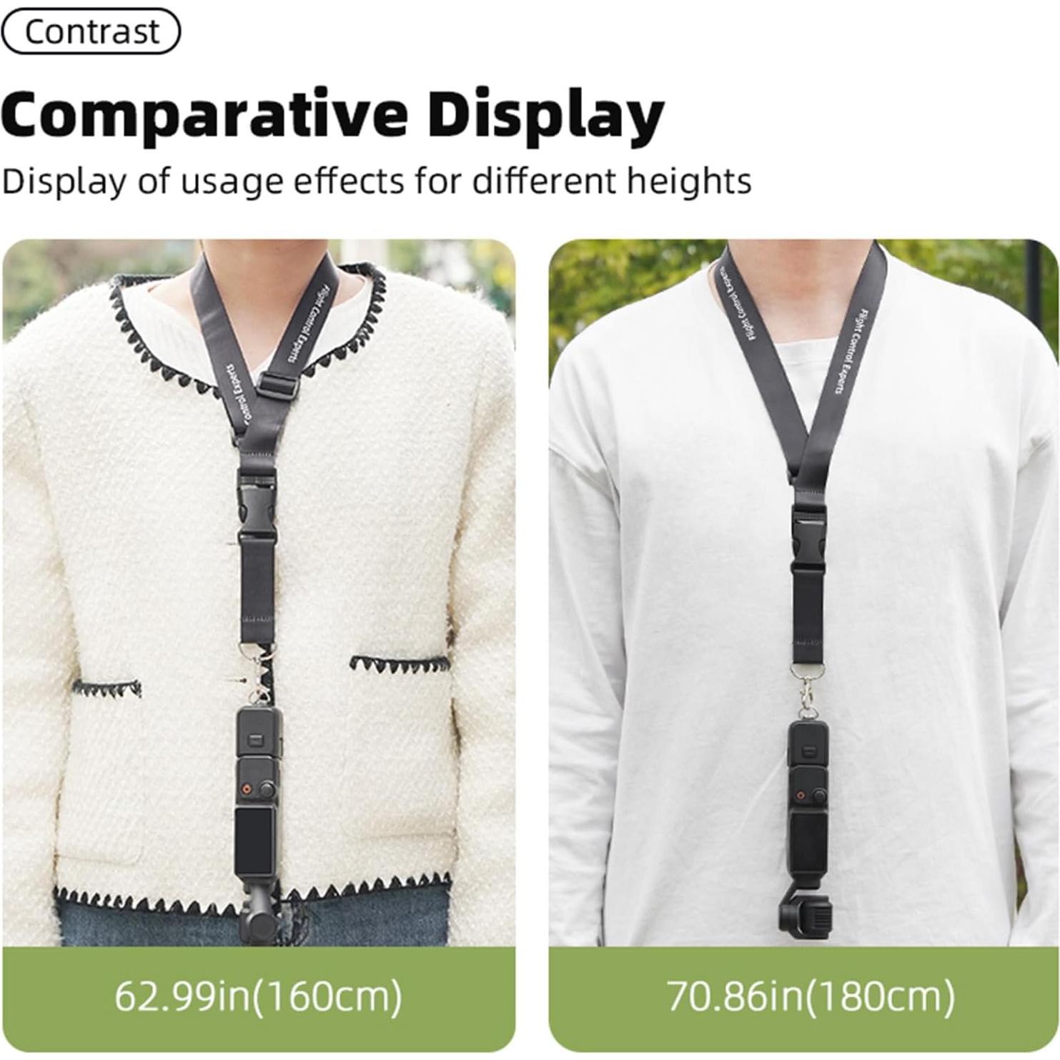 Cinta de Nylon Ajustable Wtohoby para DJI Pocket 3/2 - Correa de Cuello