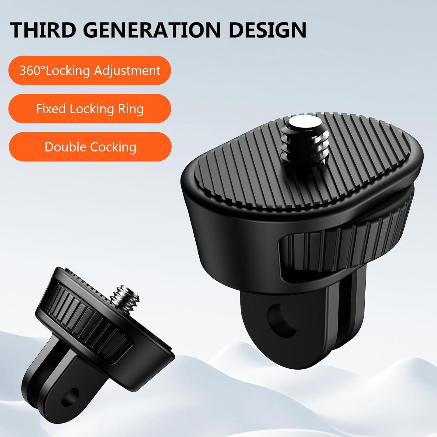 Tripod Mount Adapter,Plastics Mount Adapter,¼-20 Conversion Adapter for Tripod Adapter Mount,Suitable for GoPro Hero/ Insta360 X3/ Sjcam/Action Camera and Other Standard 1/4 inch Accessories