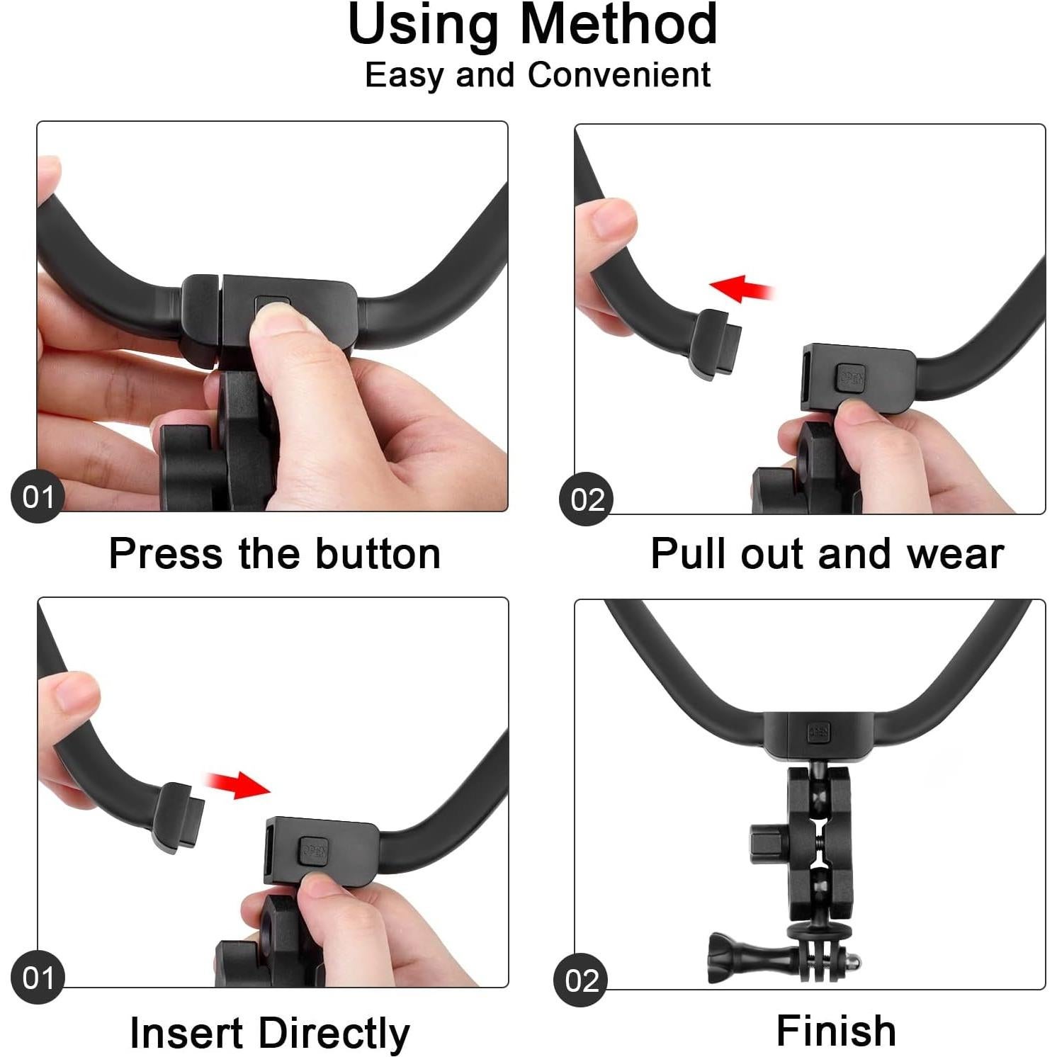 POV Neck Mount Necklace Holder Chest Strap for Smartphone GoPro AKASO DJI Action Camera and Smart Phone Video Record Accessories