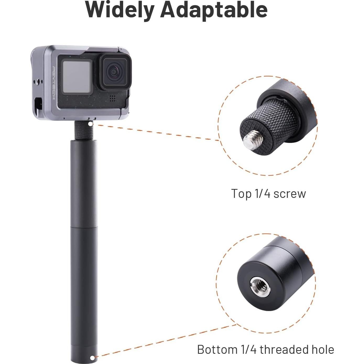 Palo de Selfie Extensible PGYTECH 96cm Aluminio para GoPro DJI Insta360