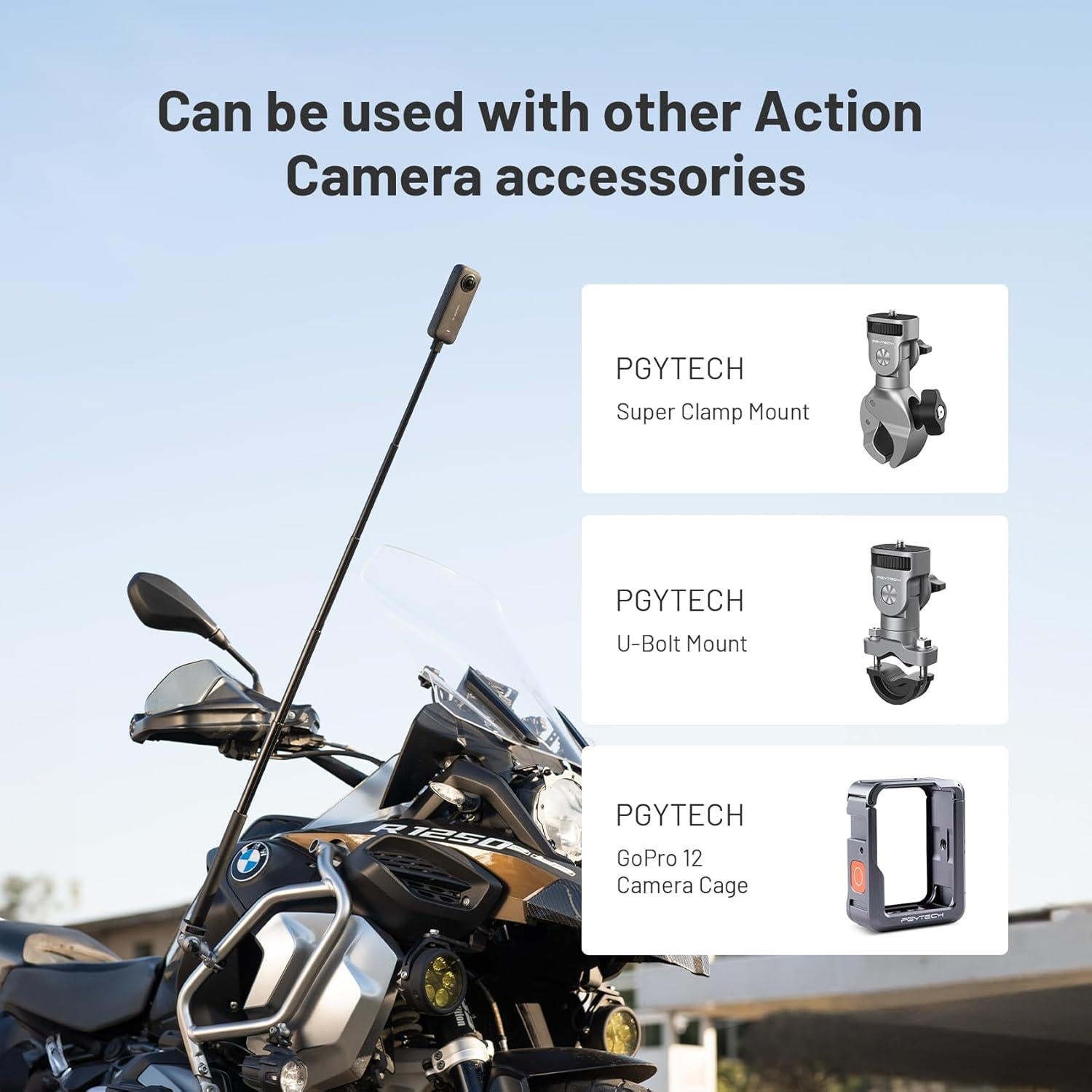 Palo de Selfie Extensible PGYTECH 96cm Aluminio para GoPro DJI Insta360