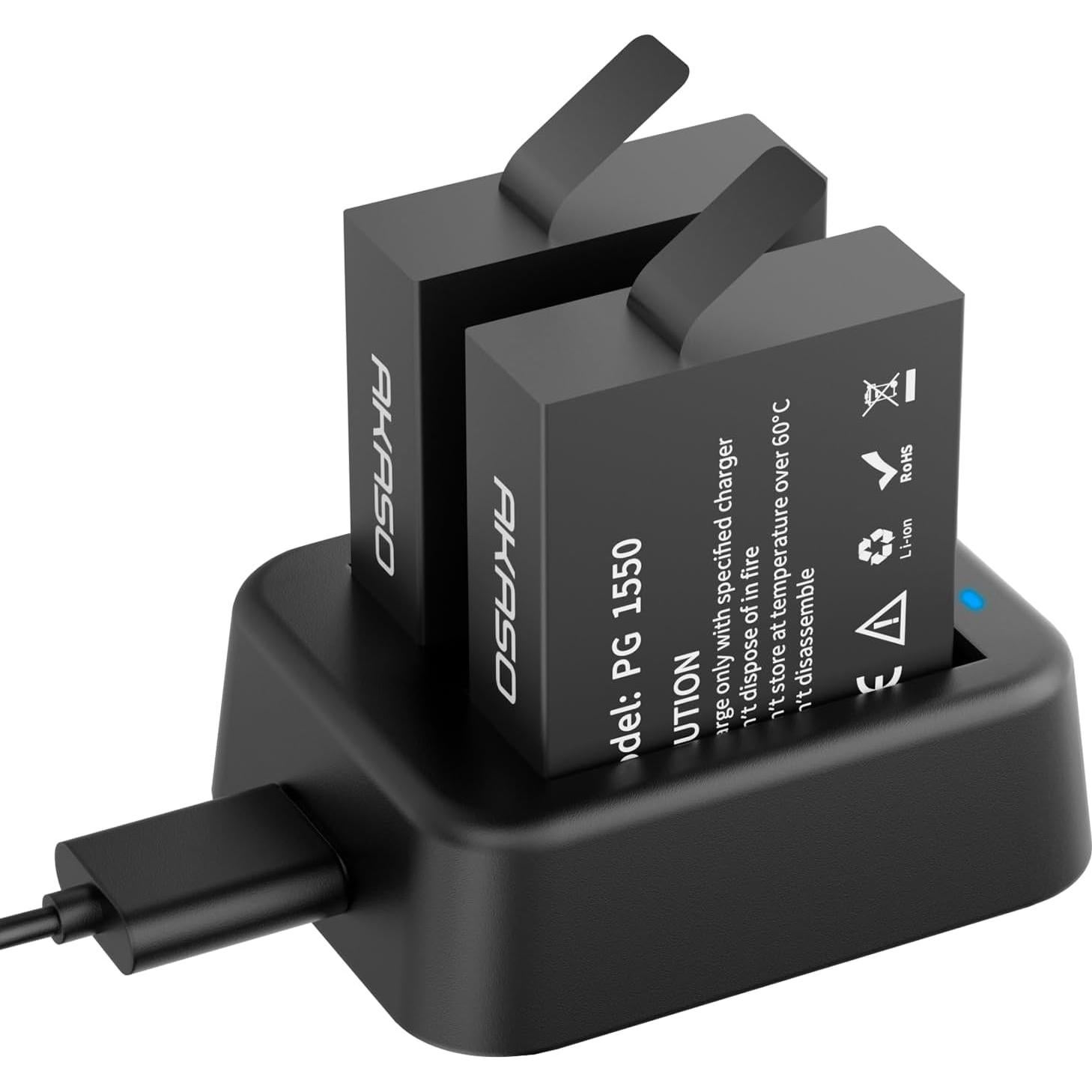 Baterías Recargables AKASO Brave 8 y Brave 8 Lite 2 x 1550mAh