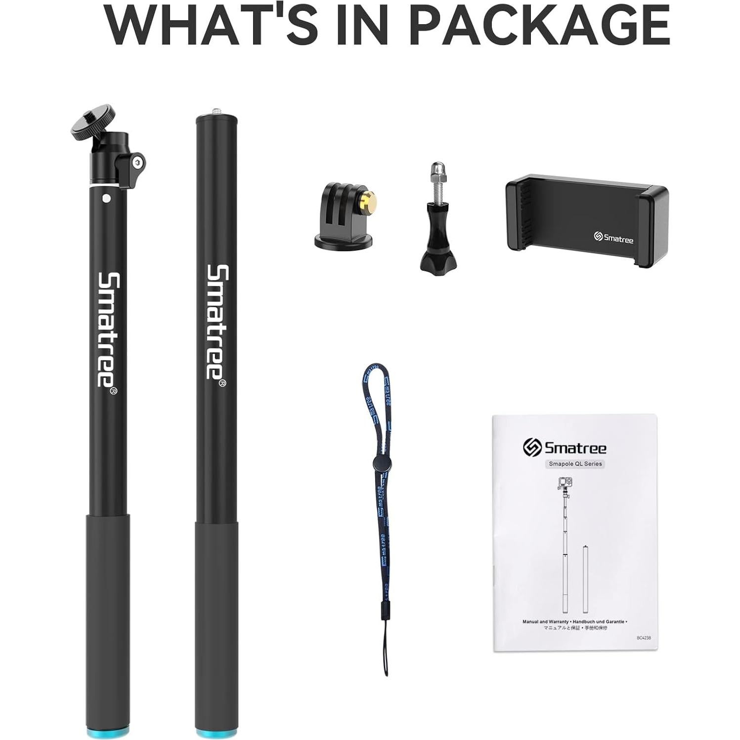 Palo de Selfie Telescópico Smatree 220 cm para GoPro y Celulares