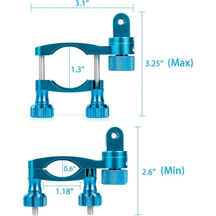 Soporte Manillar Bicicleta HSU Aluminio Rotación 360° Azul