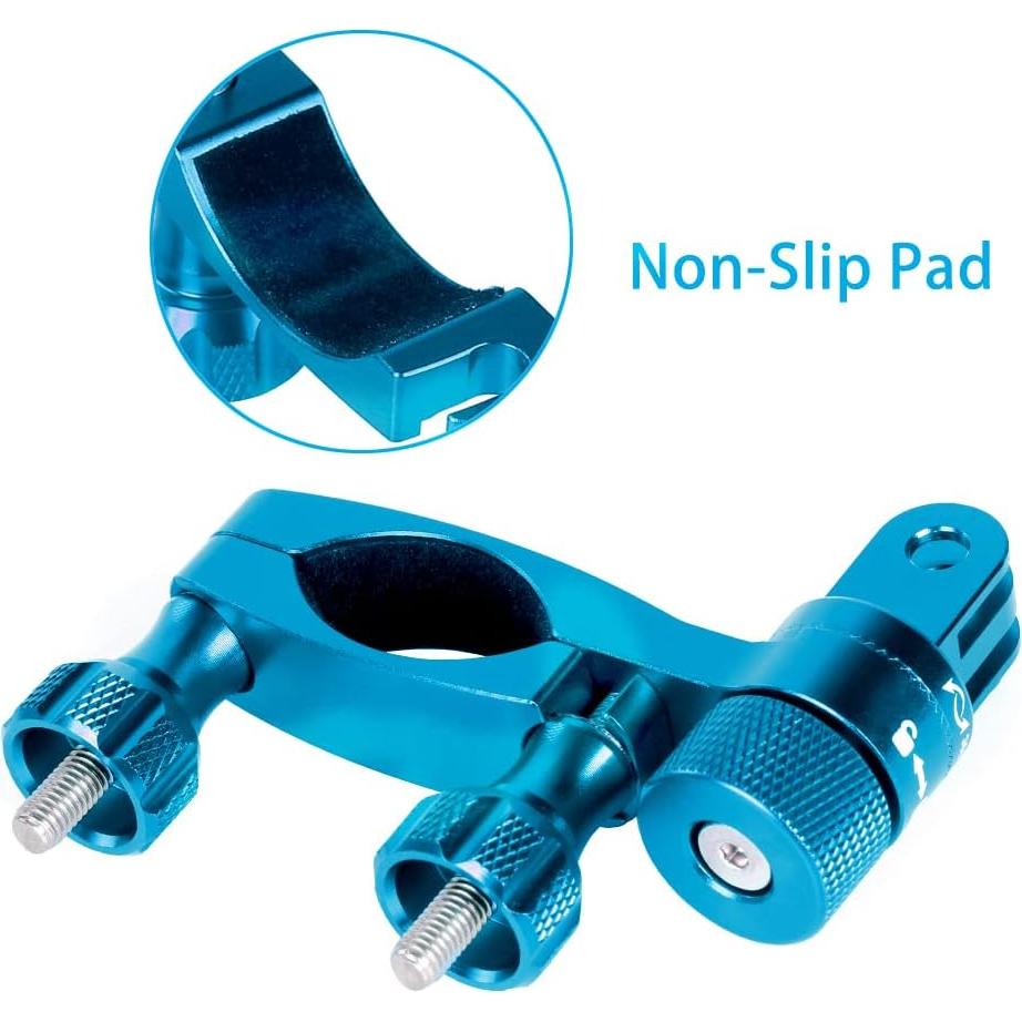 Soporte Manillar Bicicleta HSU Aluminio Rotación 360° Azul