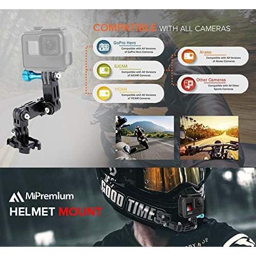 Kit de Montaje de Barbilla MiPremium para Casco de Motocicleta - Compatible con GoPro y Otras Cámaras de Acción