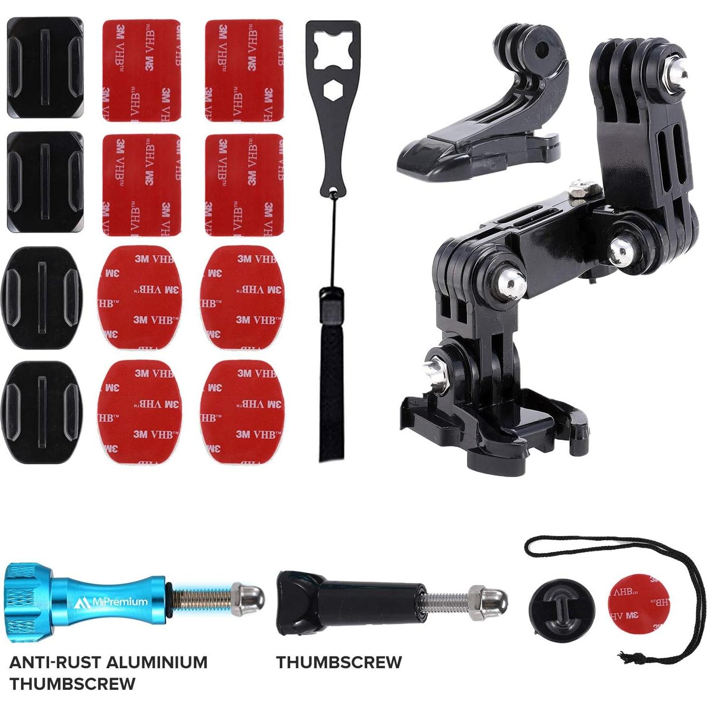 Kit de Montaje de Barbilla MiPremium para Casco de Motocicleta - Compatible con GoPro y Otras Cámaras de Acción