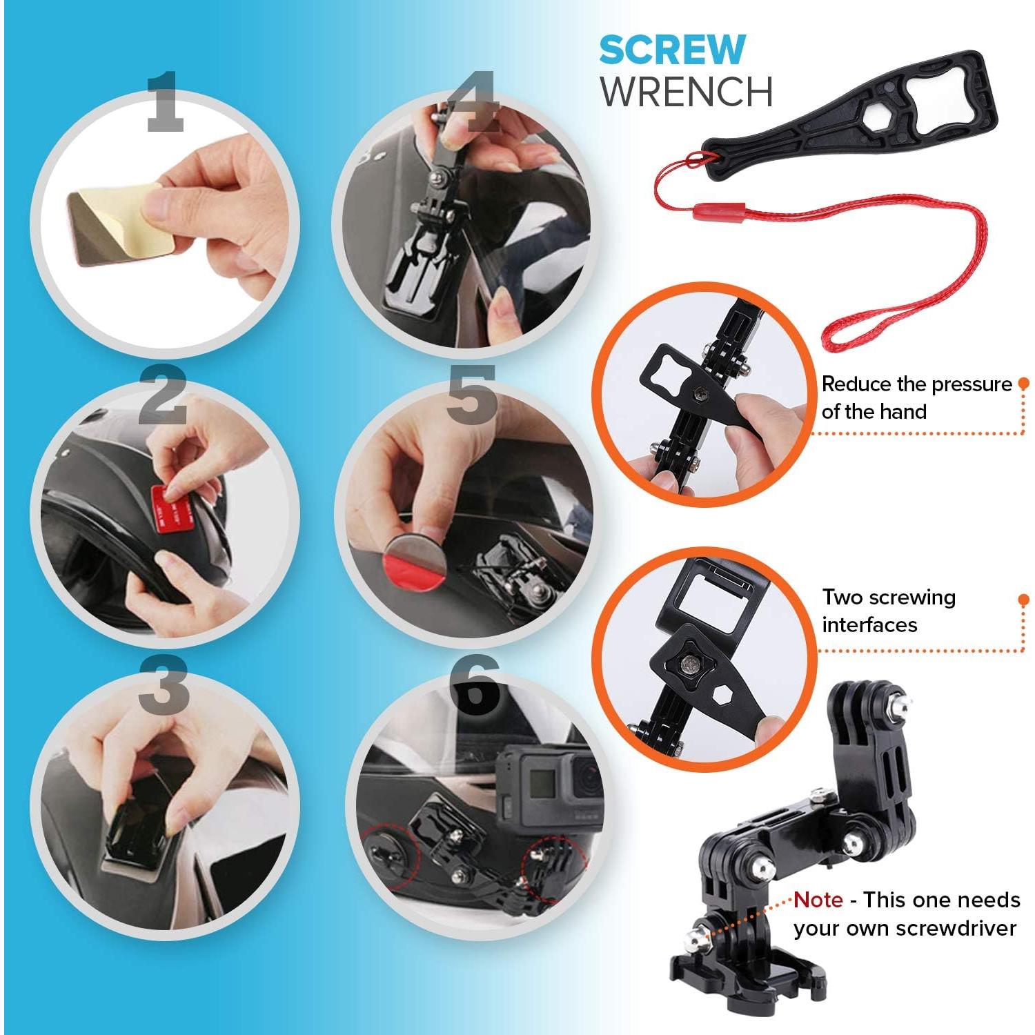 Kit de Montaje de Barbilla MiPremium para Casco de Motocicleta - Compatible con GoPro y Otras Cámaras de Acción