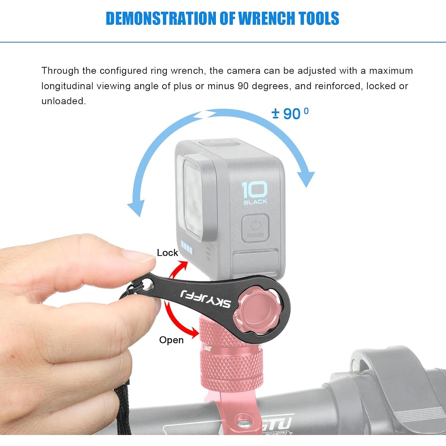 Soporte de Manillar para Cámara de Bicicleta SKYJFFJ Rojo