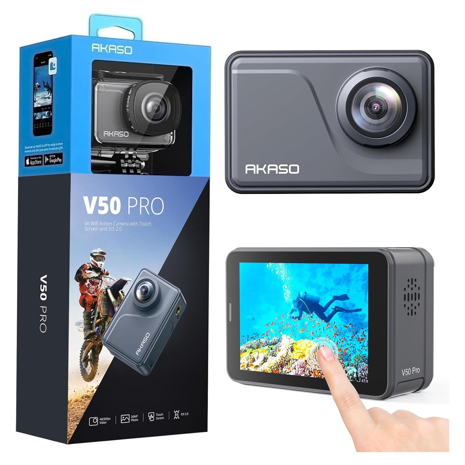 Cámara de acción AKASO V50 Pro 4K 20MP WiFi sumergible 30m