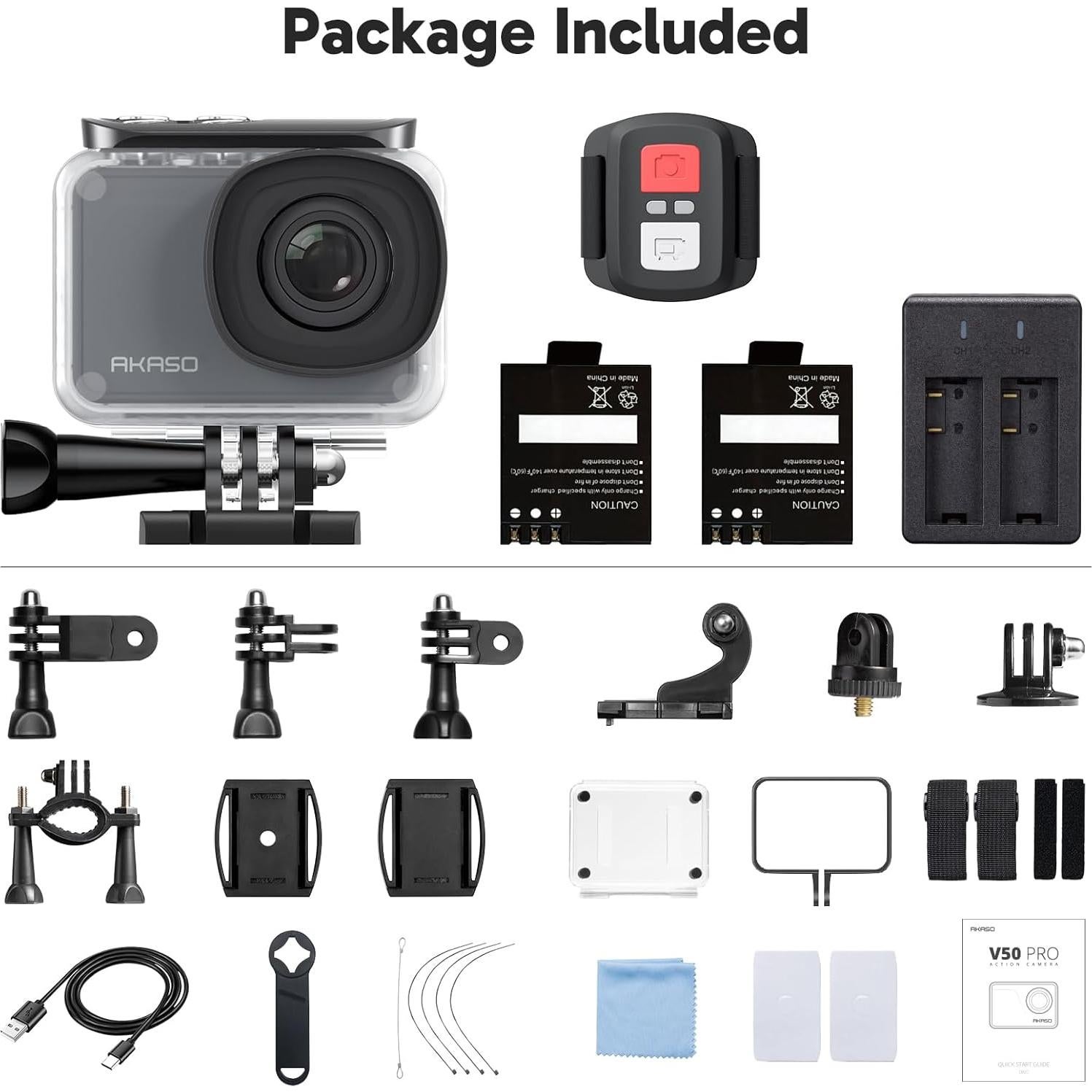 Cámara de acción AKASO V50 Pro 4K 20MP WiFi sumergible 30m