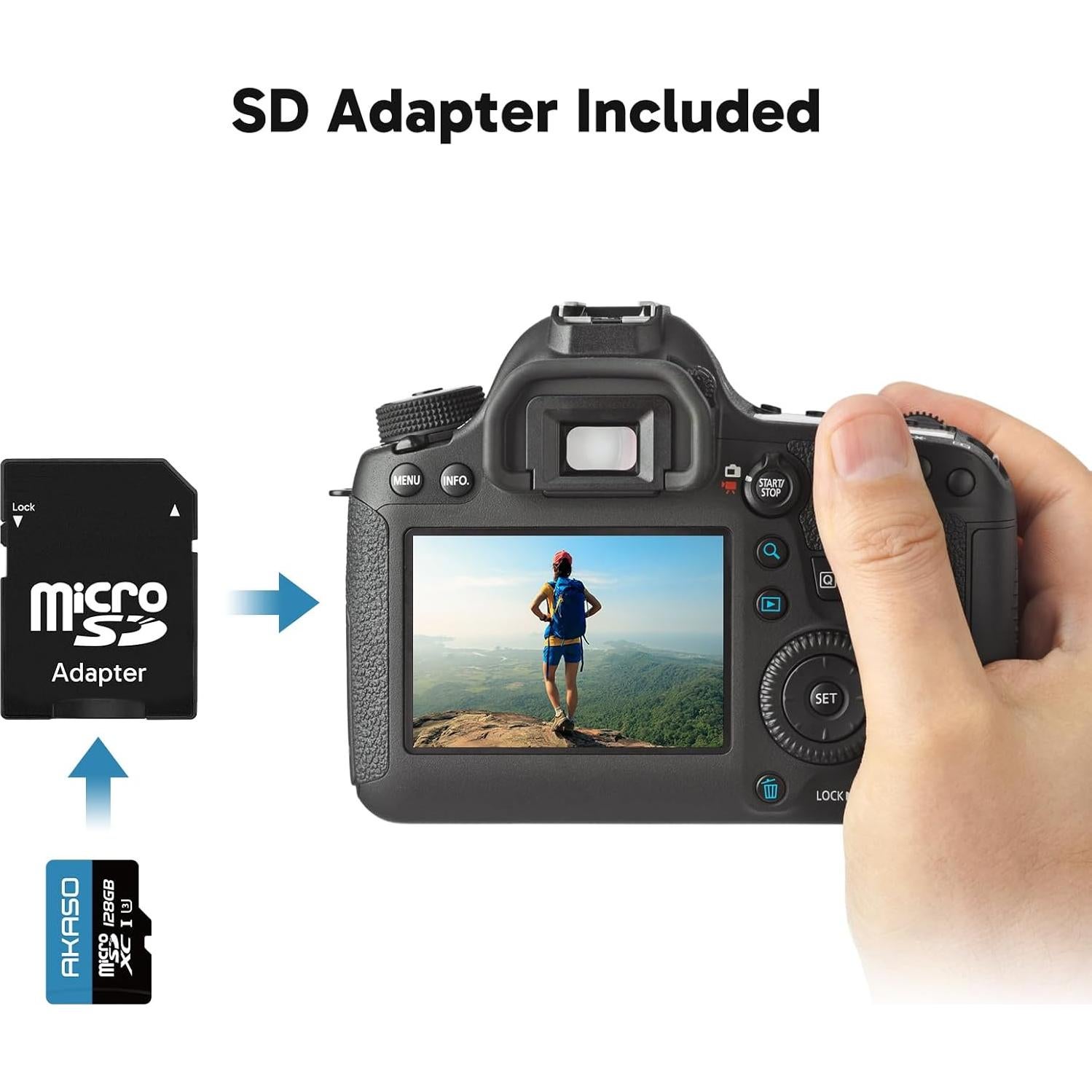 Tarjeta de Memoria microSDXC AKASO 128GB U3 100MB/s