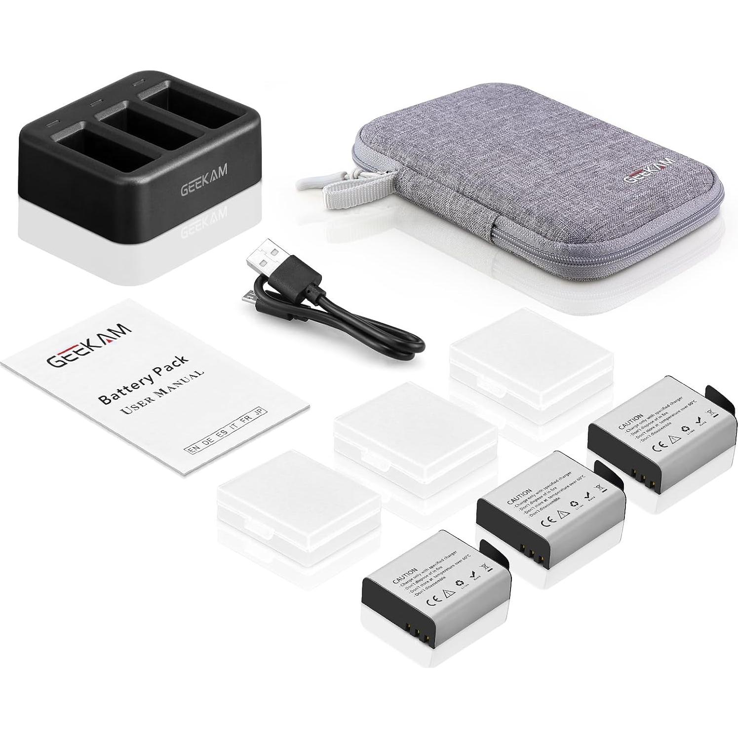 Baterías recargables 1350mAh GeeKam para cámaras de acción