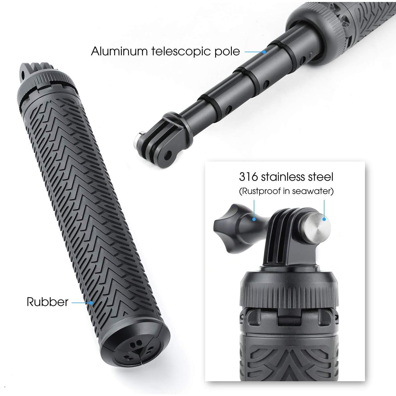 Bastón de Selfie Impermeable SOONSUN 3 en 1 para GoPro y Móviles