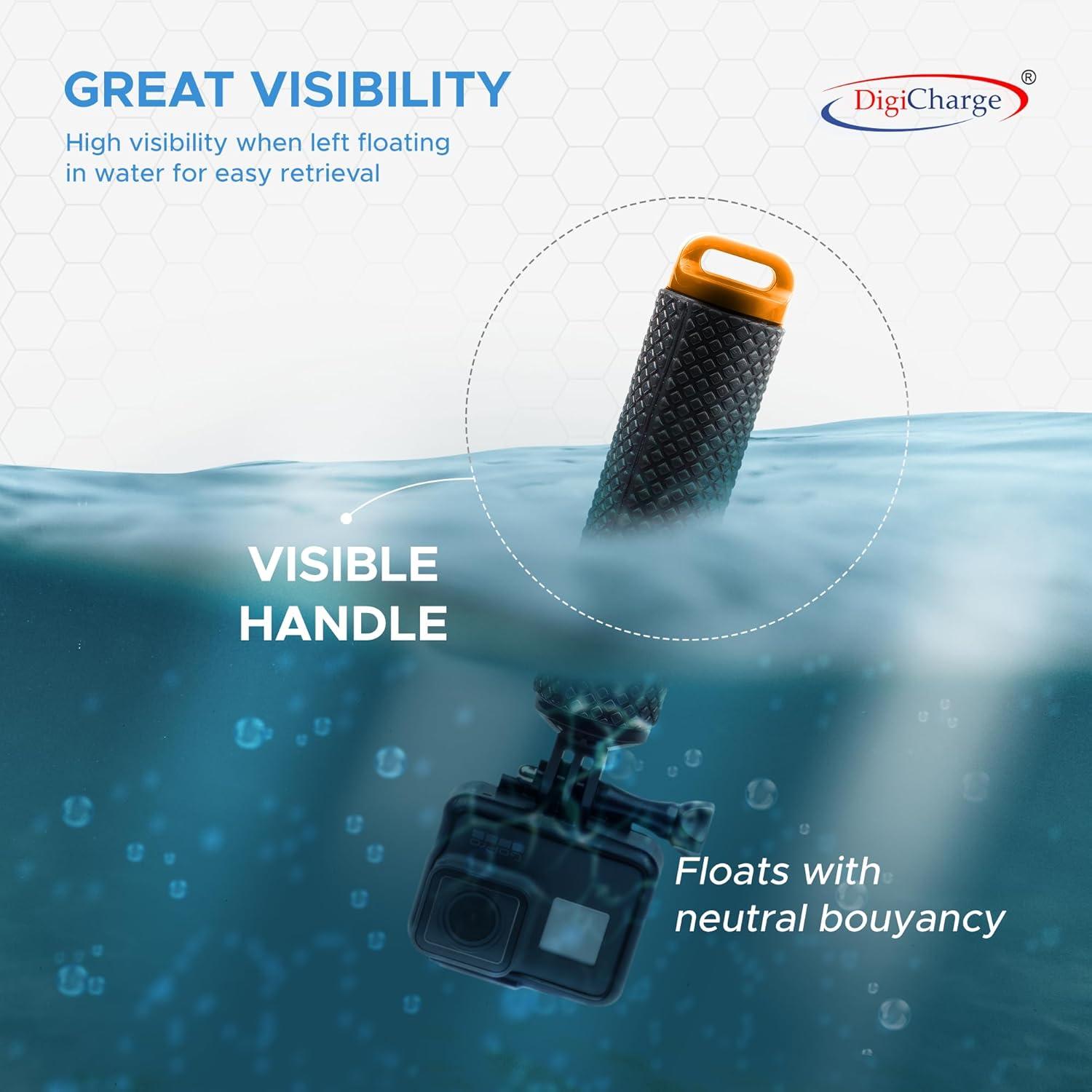Soporte Flotante Digicharge Naranja para Cámara de Acción