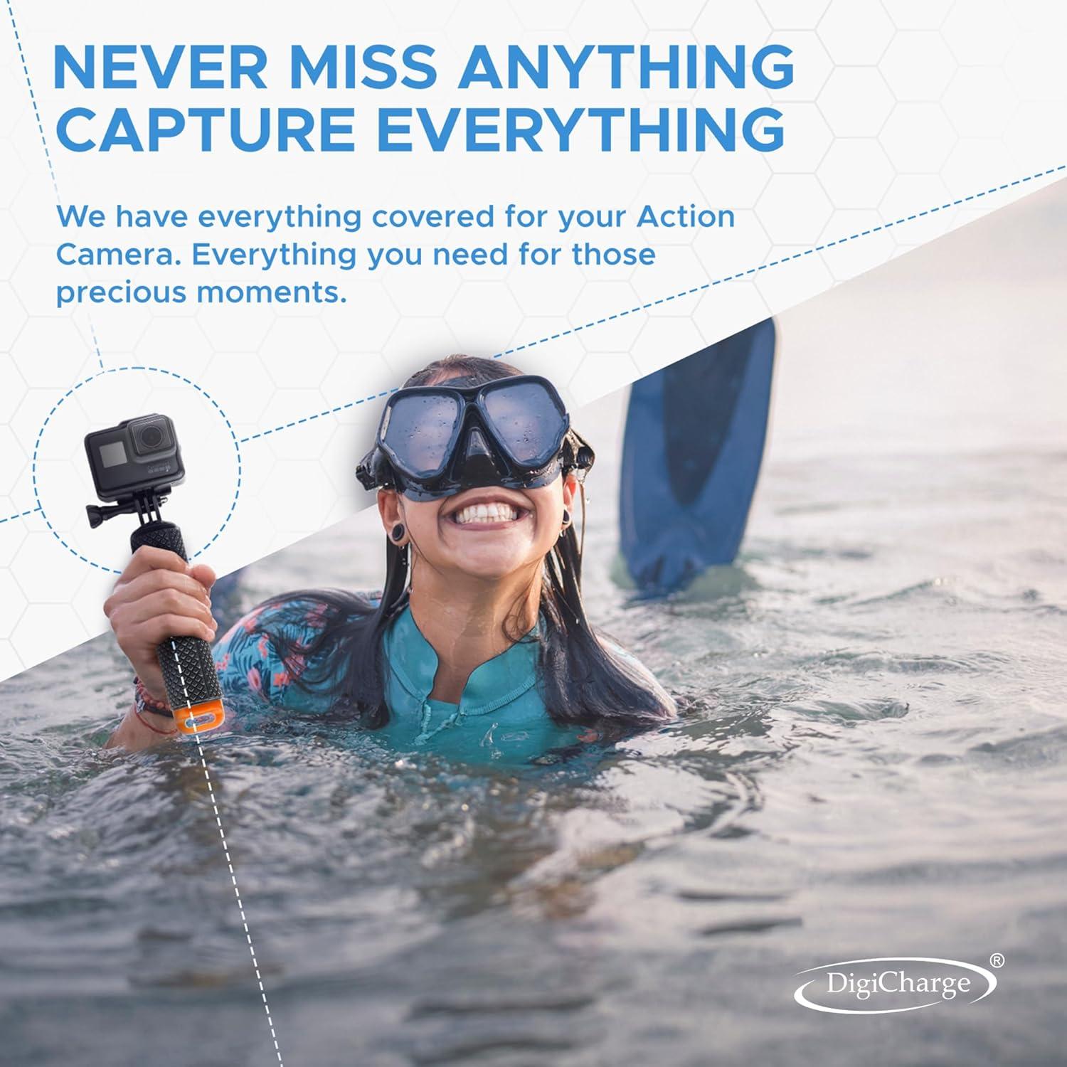 Soporte Flotante Digicharge Naranja para Cámara de Acción