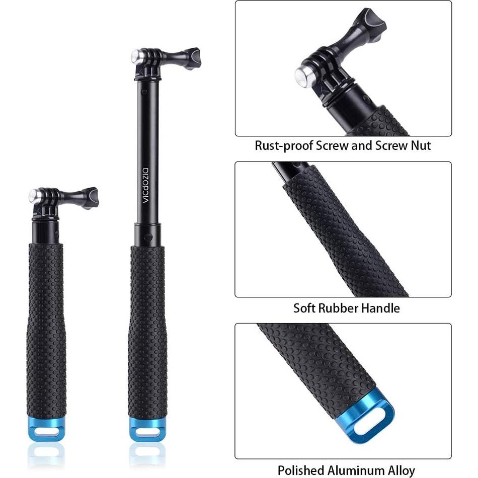 Extensor de Selfie Vicdozia 19 cm Ajustable para GoPro