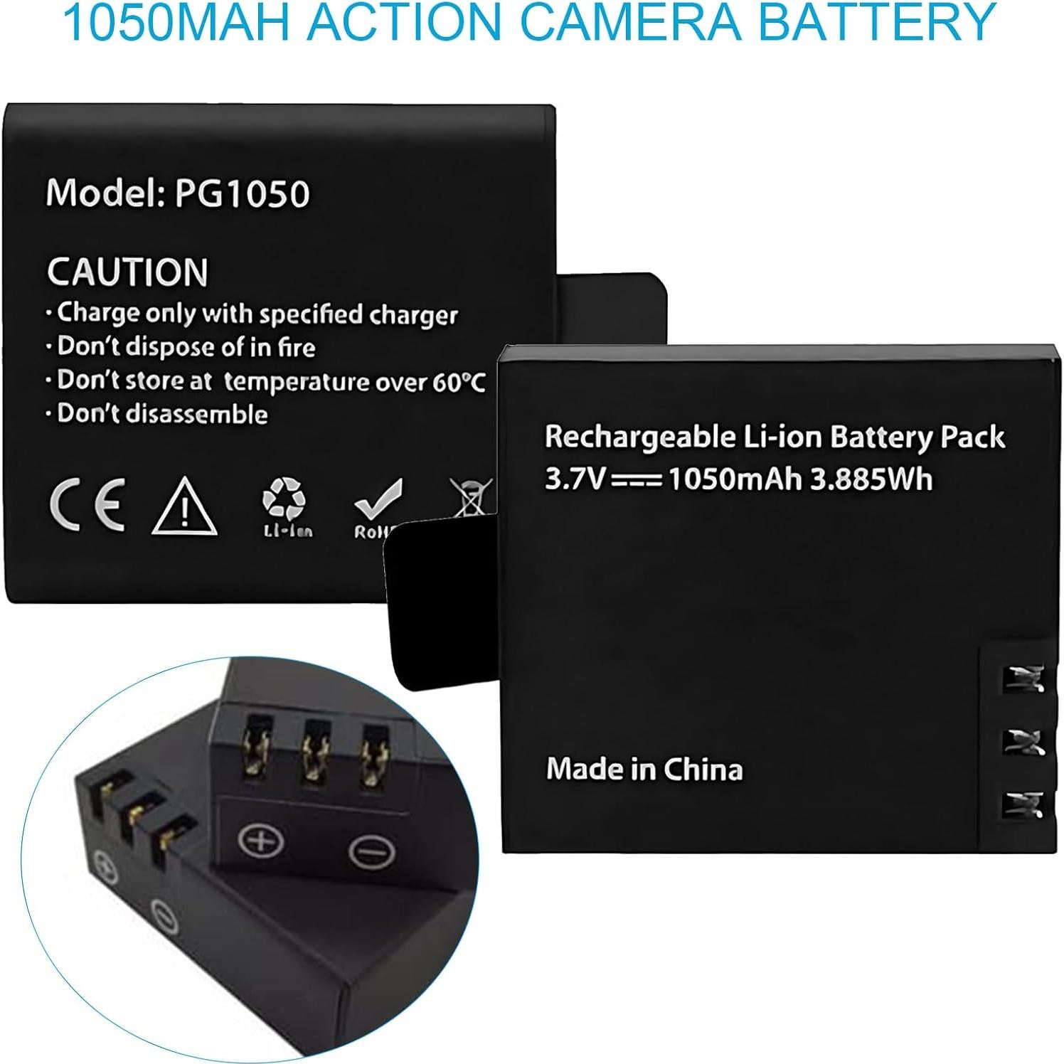 Kit de Baterías Recargables VVHOOY 3x1050mAh con Cargador USB