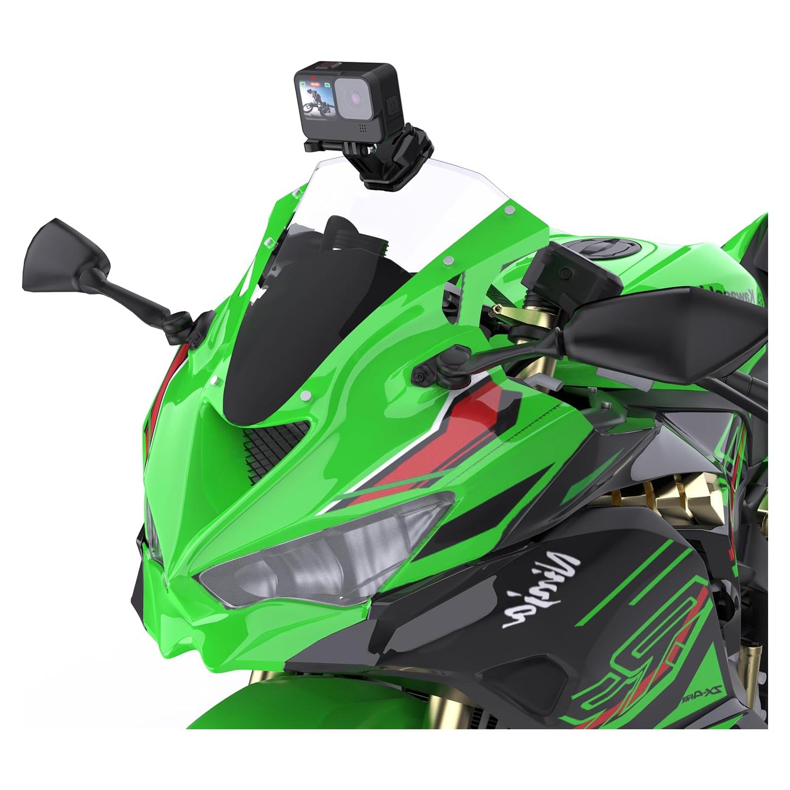 Soporte de Parabrisas para Motocicleta Lupholue Corto - Compatible con GoPro y Smartphones