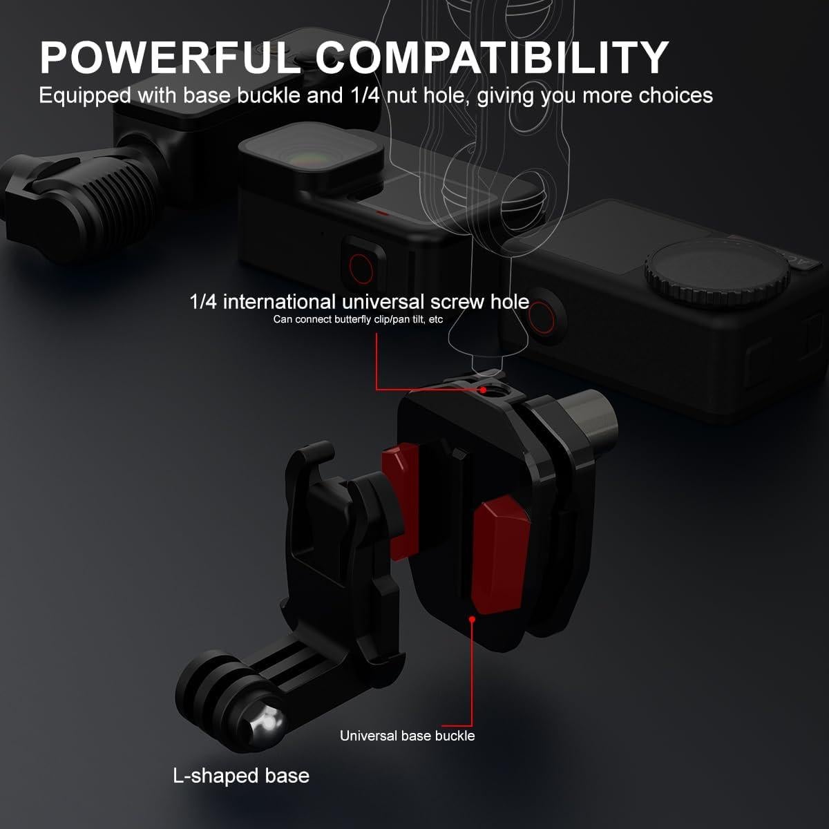 Soporte de Parabrisas para Motocicleta Lupholue Corto - Compatible con GoPro y Smartphones