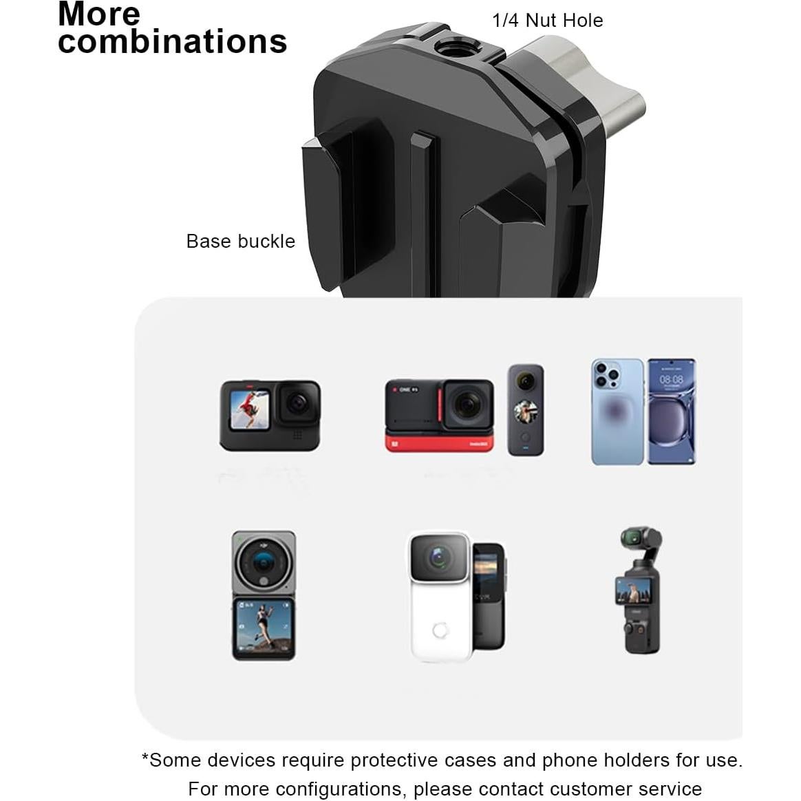 Soporte de Parabrisas para Motocicleta Lupholue Corto - Compatible con GoPro y Smartphones