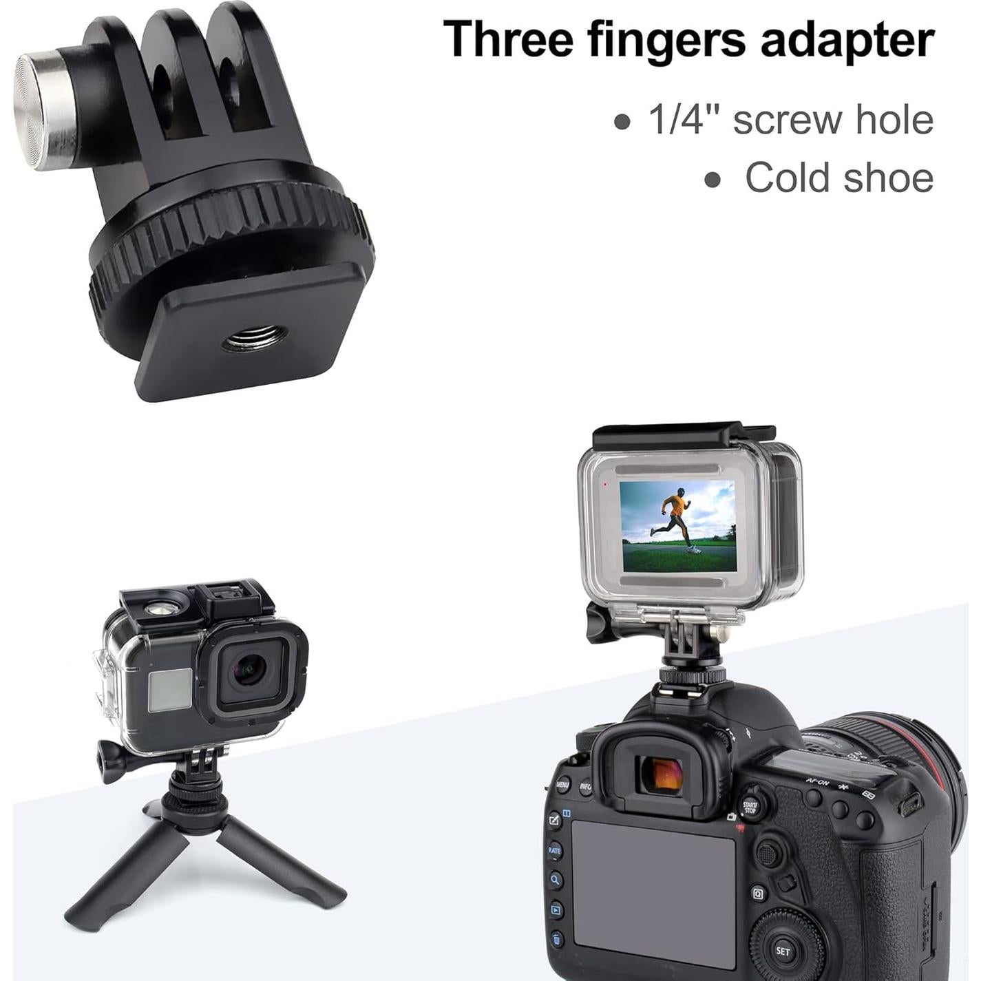 Adaptador de Montaje de Trípode YALLSAME para GoPro y Cámaras de Acción