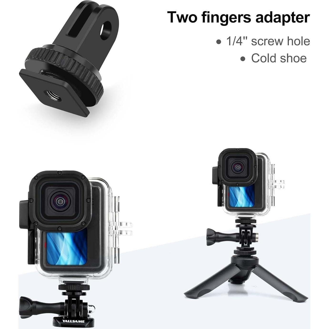 Adaptador de Montaje de Trípode YALLSAME para GoPro y Cámaras de Acción