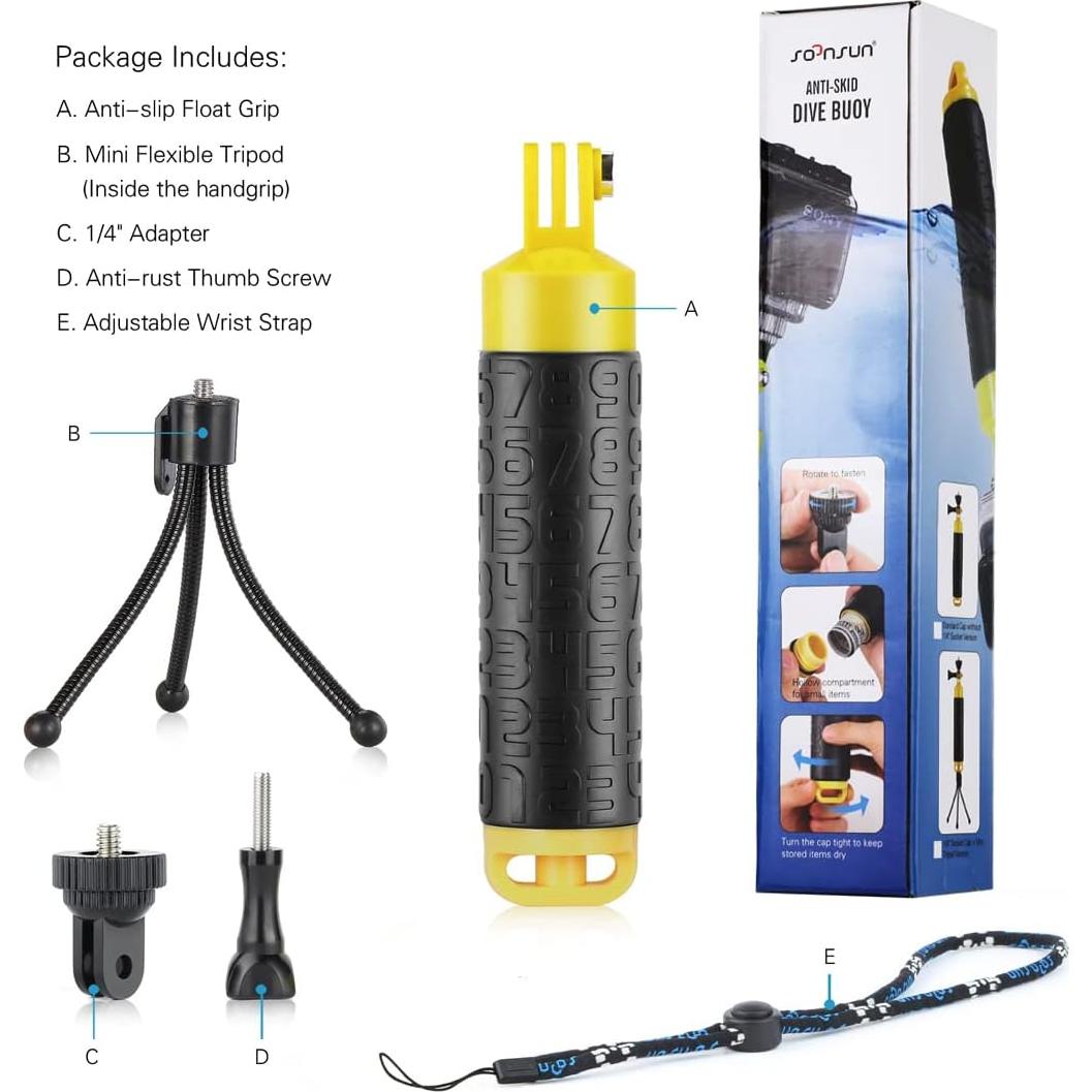 Mango Flotante Impermeable SOONSUN para GoPro y Cámaras de Acción