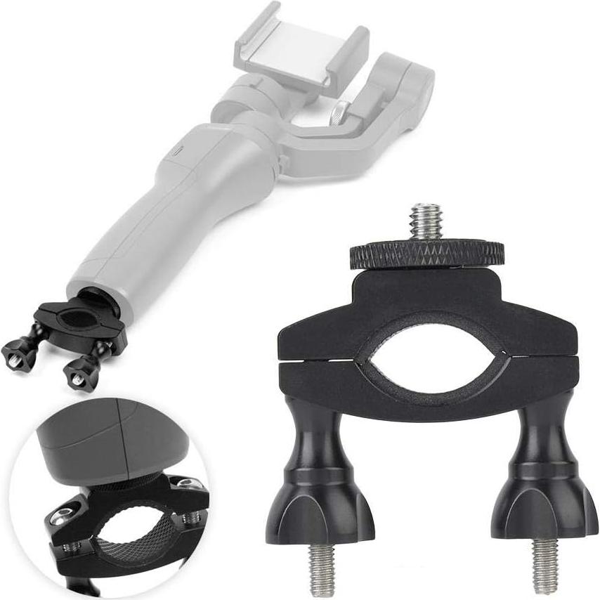 Bicycle Camera Bracket, Aluminium Alloy 1/4" Screw Bicycle Bike Mount, for DJI OSMO Action, for Gopro 7 6 5 4, for SJCAM, for XiaoYi Action Cameras, for Handlebars with Diameter of 1.3 3.2cm