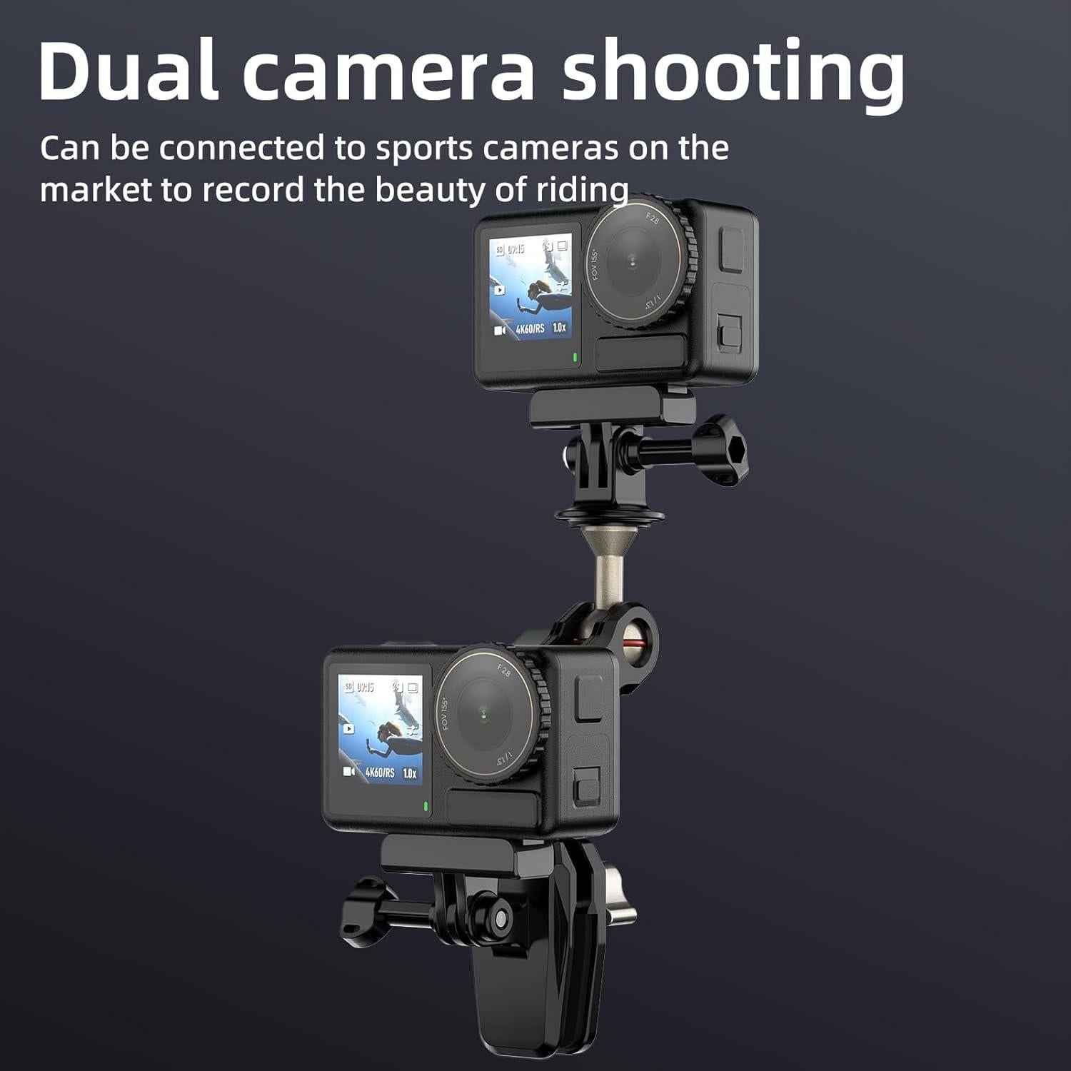 Soporte de Clip para Parabrisas de Motocicleta Elecphbo - Compatible con GoPro Hero 13/12/11/10/9/8 y Otras Cámaras