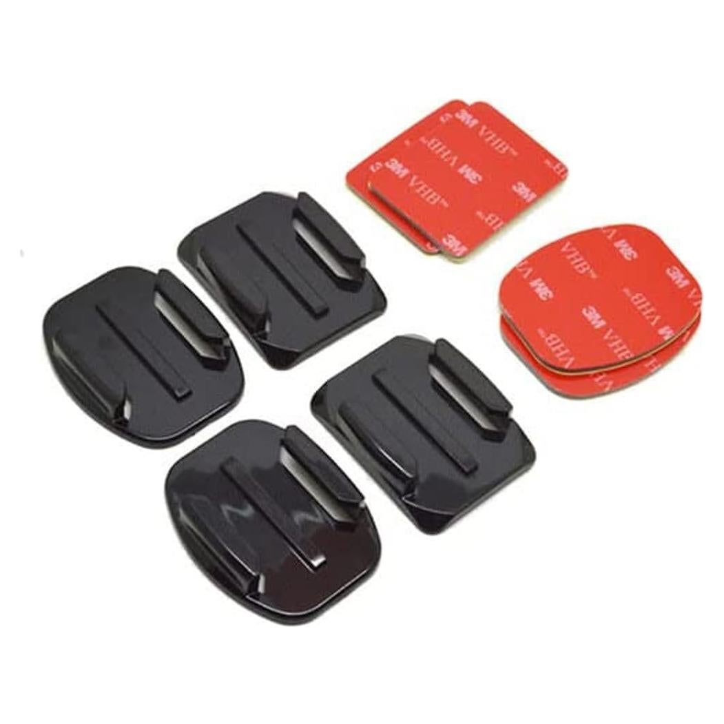 3M Adhesive Pads 2 x Flat and Curved Mounts, Compatible with GoPro Hero 13 12 11 10 9 8 7 6 5 4 3+ 3 SJCAM YI Noise Play and Other Action Cameras