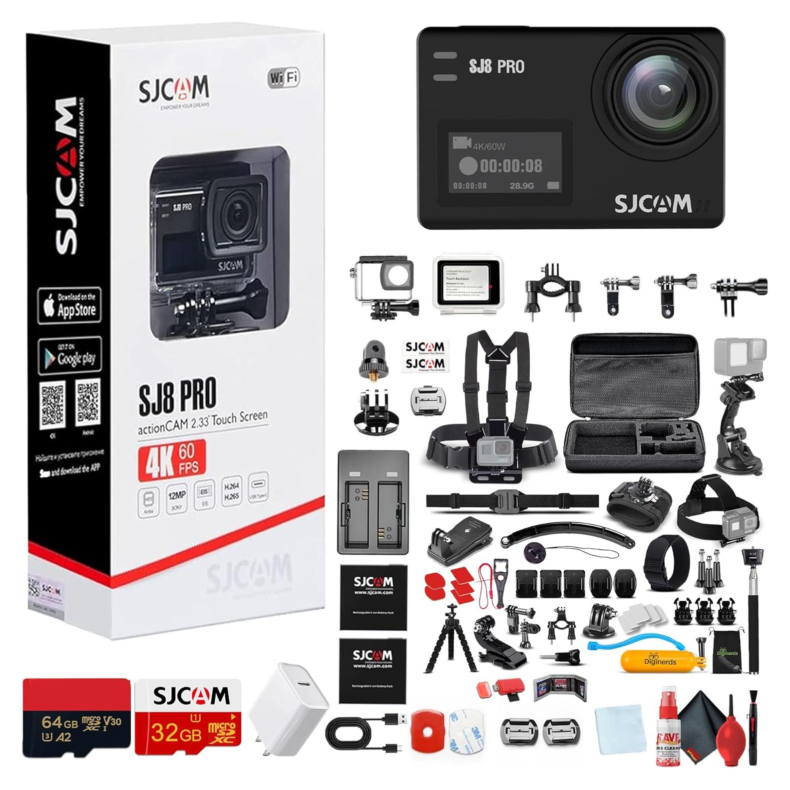 Cámara de Acción SJCAM SJ8 Pro 4K UHD con Estabilización y Accesorios