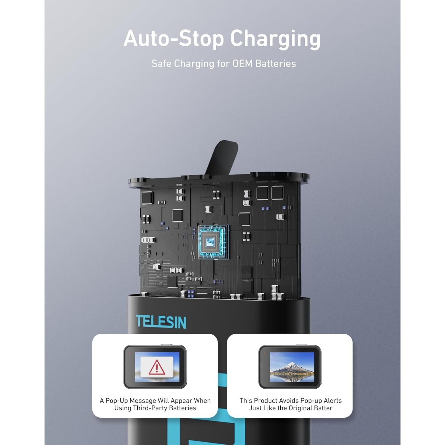 Kit Cargador Batería TELESIN para GoPro Hero 13 - 2 Baterías