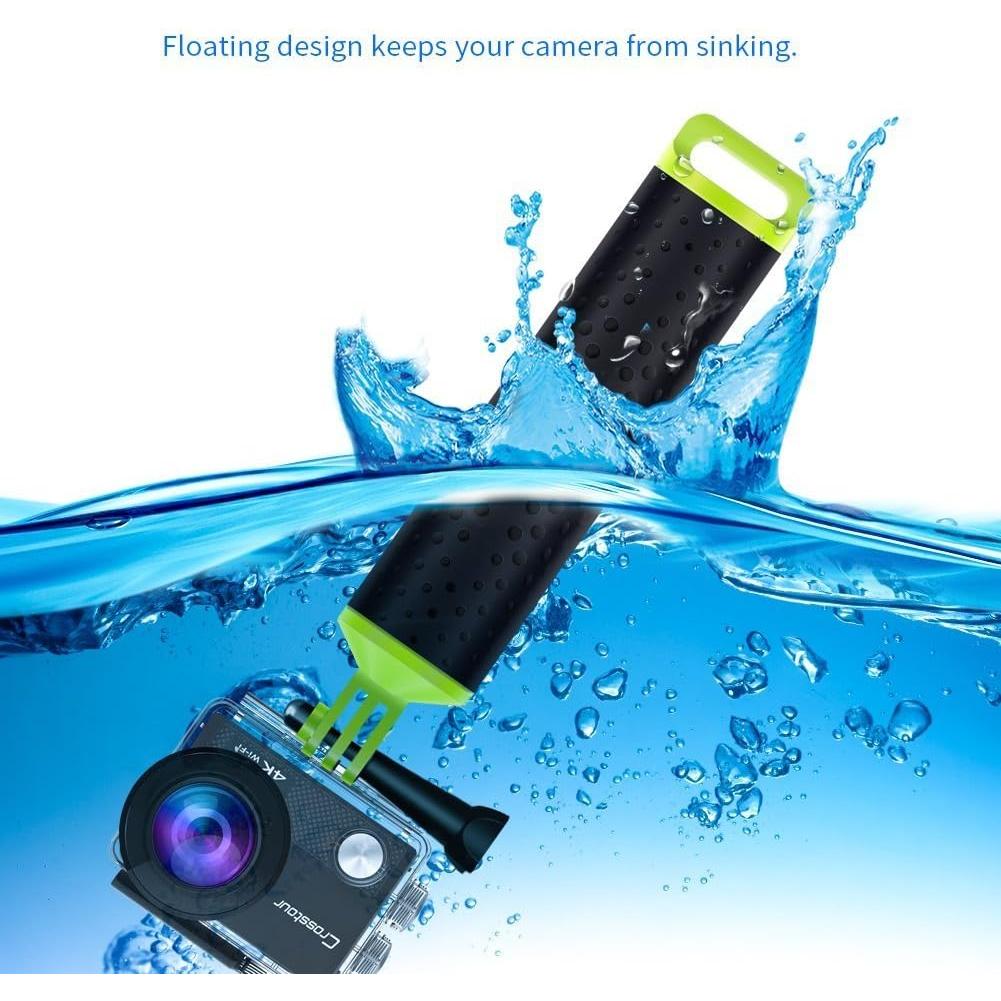 Floating Hand Grip for GoPro – Waterproof Bobber Handle with Strap & Screw – Compatible with GoPro Hero 11/10/9/8/7/6/5/4/3+/3, SJCAM, Yi, Eken 4K Action Cameras (Green)