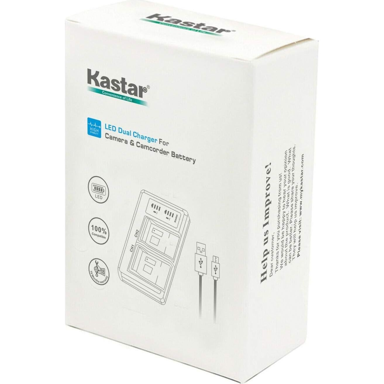 Kastar Paquete 2 Baterías Litio-Ion y Cargador USB SJCAM SJ6