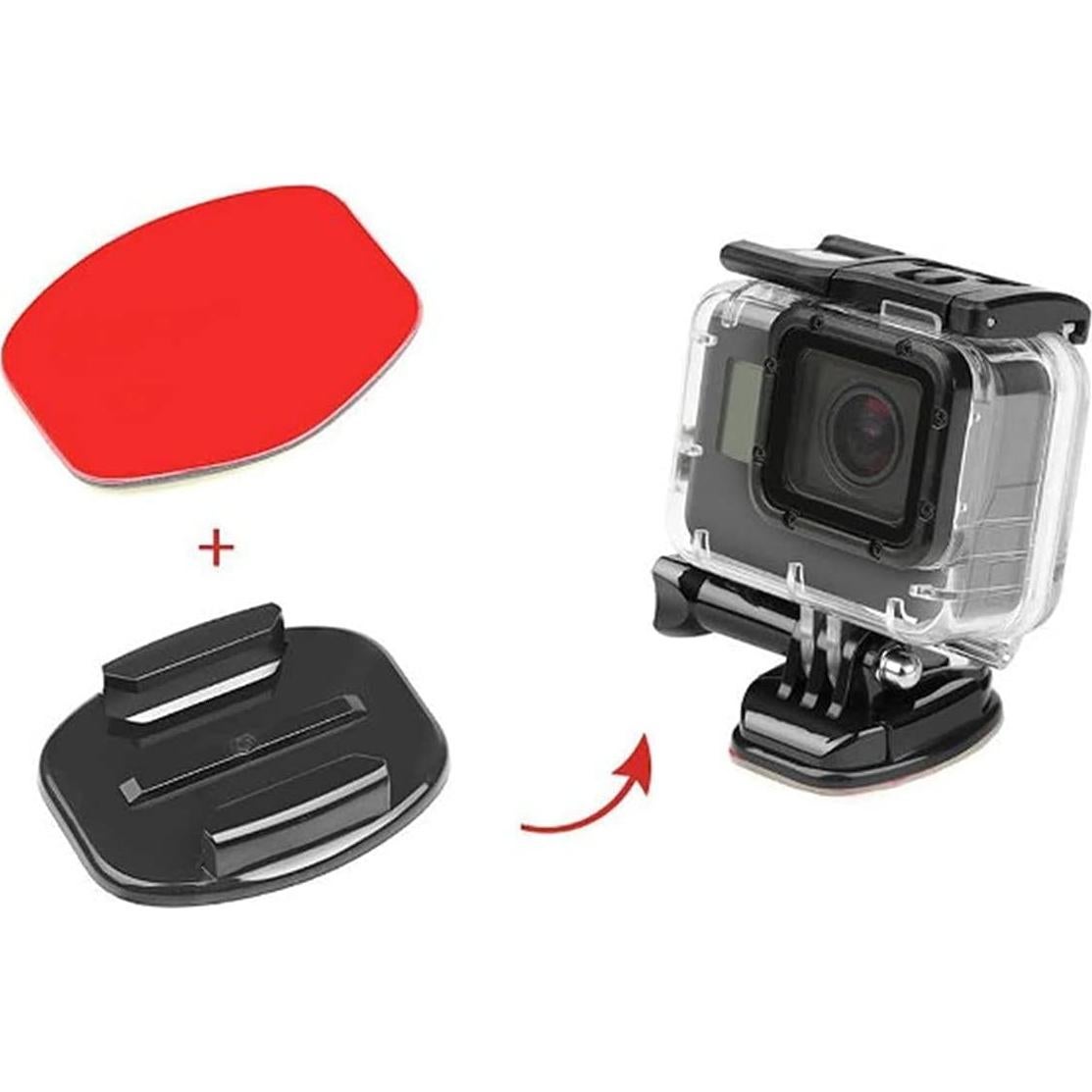 3M VHB Adhesive Mounts 4 Curved 4 Flat Sticker,2 Basic Buckle,2 Screw,2 J Hook for Helmet | Skateboard Compatible with GoPro Hero 13/12/11/10/9/8/7/6/5/4/3+/3/SJCAM/Yi/4K Eken Action Camera