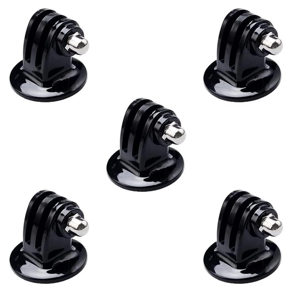 Tripod Mount Adapter Mount Compatible with GoPro Hero 12, 11, 10, 9, 8, 7, 6, 5, 4, Session, 3+, 3, 2, 1, Hero (2018), Fusion, DJI Osmo, Sjcam, Xiaoyi Action Cameras (5 Packs)