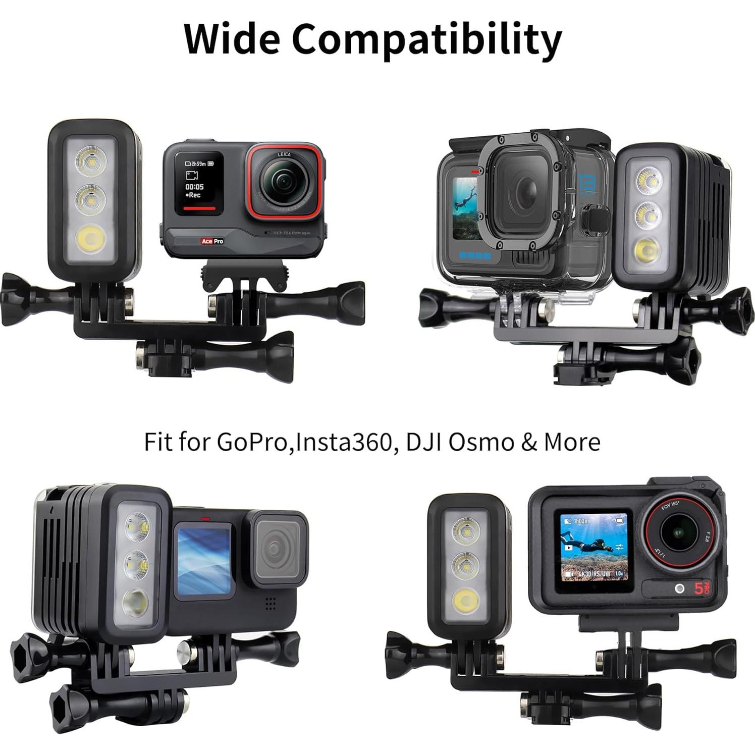 Luz de Buceo SOONSUN 450 Lúmenes IP68 para GoPro y DJI