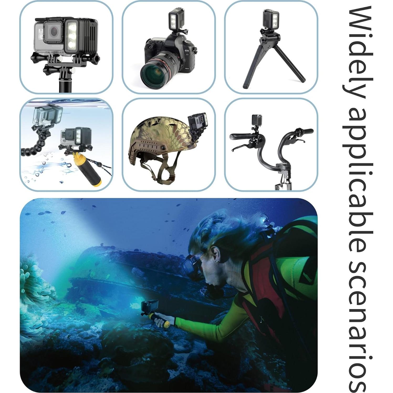 Luz de Buceo SOONSUN 450 Lúmenes IP68 para GoPro y DJI